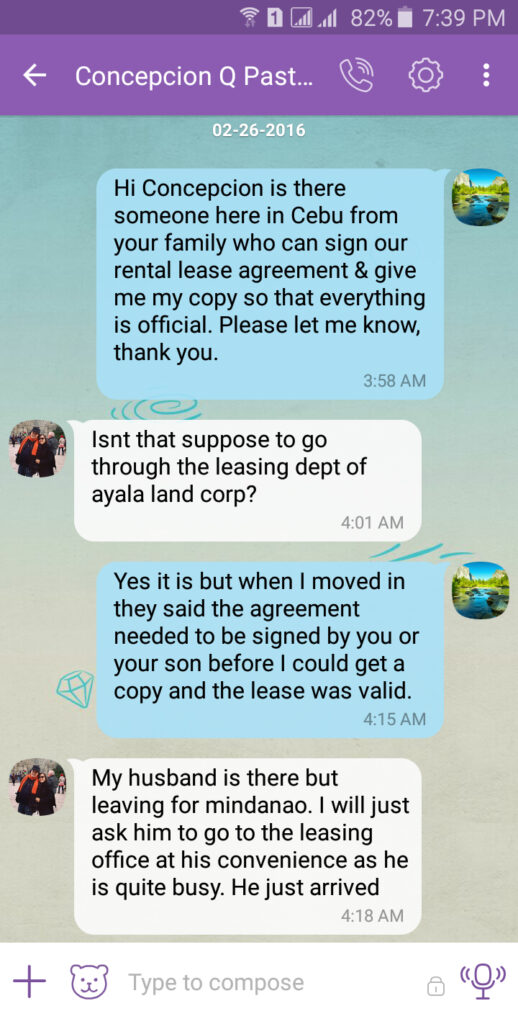 Dennis and Concepcion Failure to Sign Lease February 26, 2016
