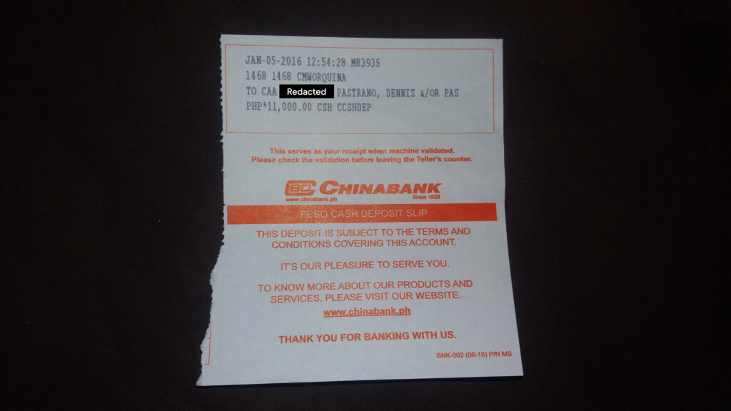 dennis-and-concepcion-pastrano-rental-receipt-redacted